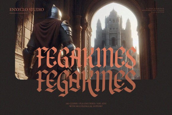 Fegakines Font: Bold Blackletter Design